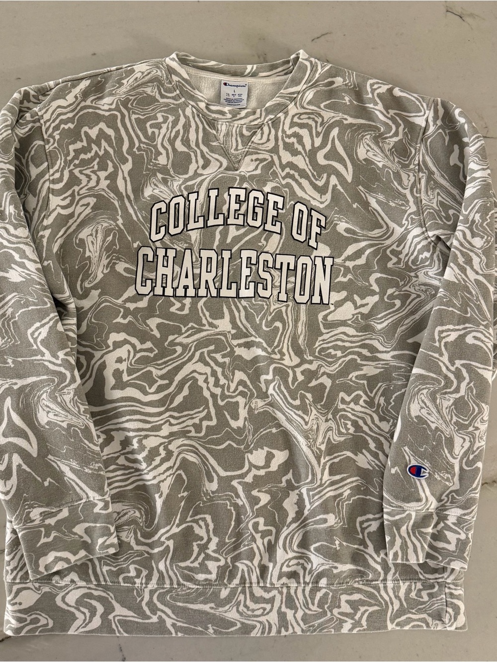 Champion College Of Charleston Sweatshirt Mens L Gray NCAA Football Fleece